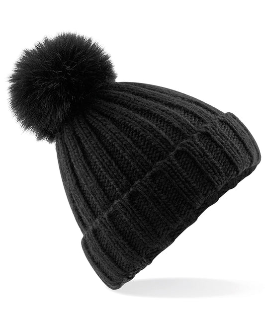 Verbier fur pop pom chunky beanie | BC413