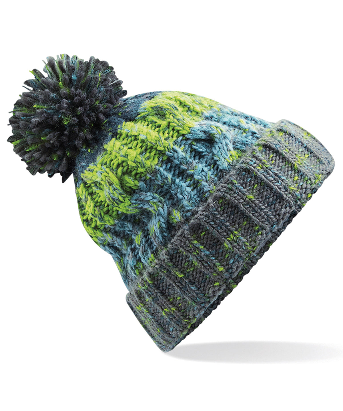 Corkscrew pom pom beanie | BC486