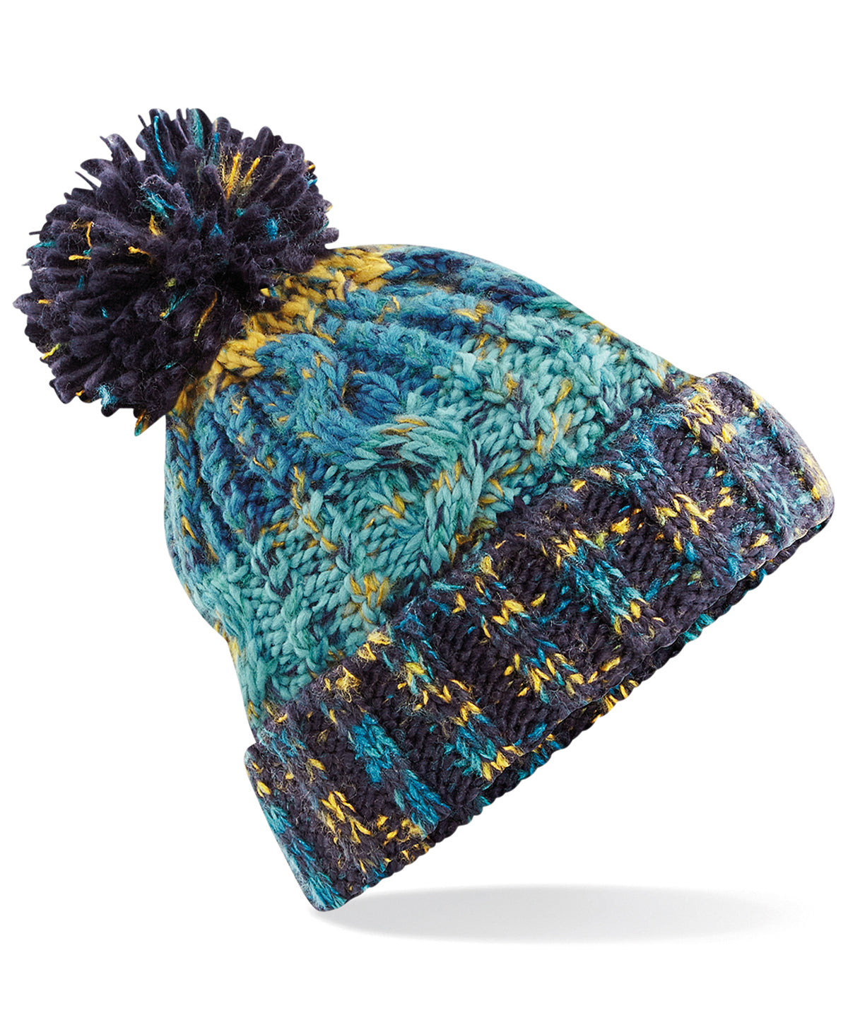 Corkscrew pom pom beanie | BC486