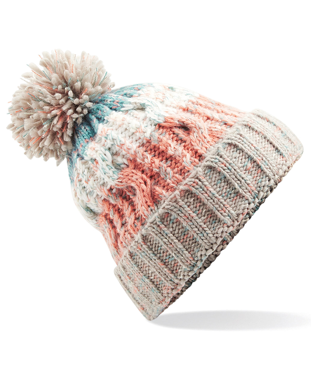 Corkscrew pom pom beanie | BC486