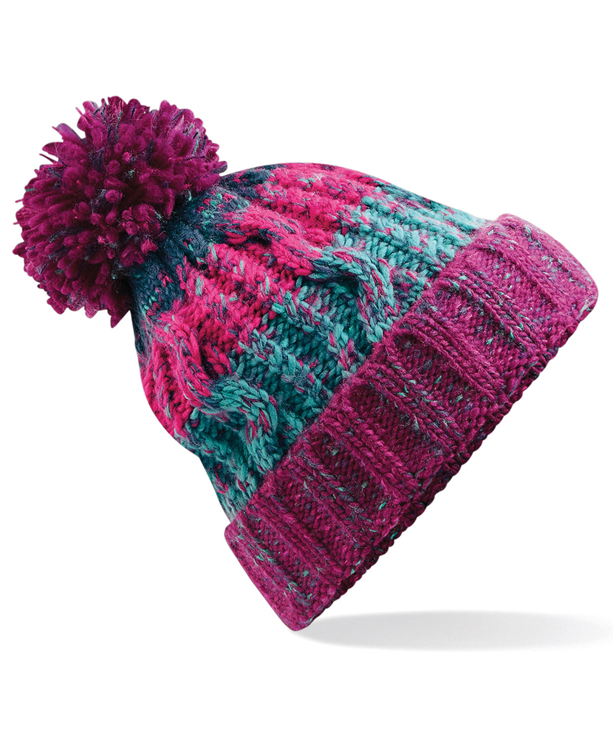 Corkscrew pom pom beanie | BC486