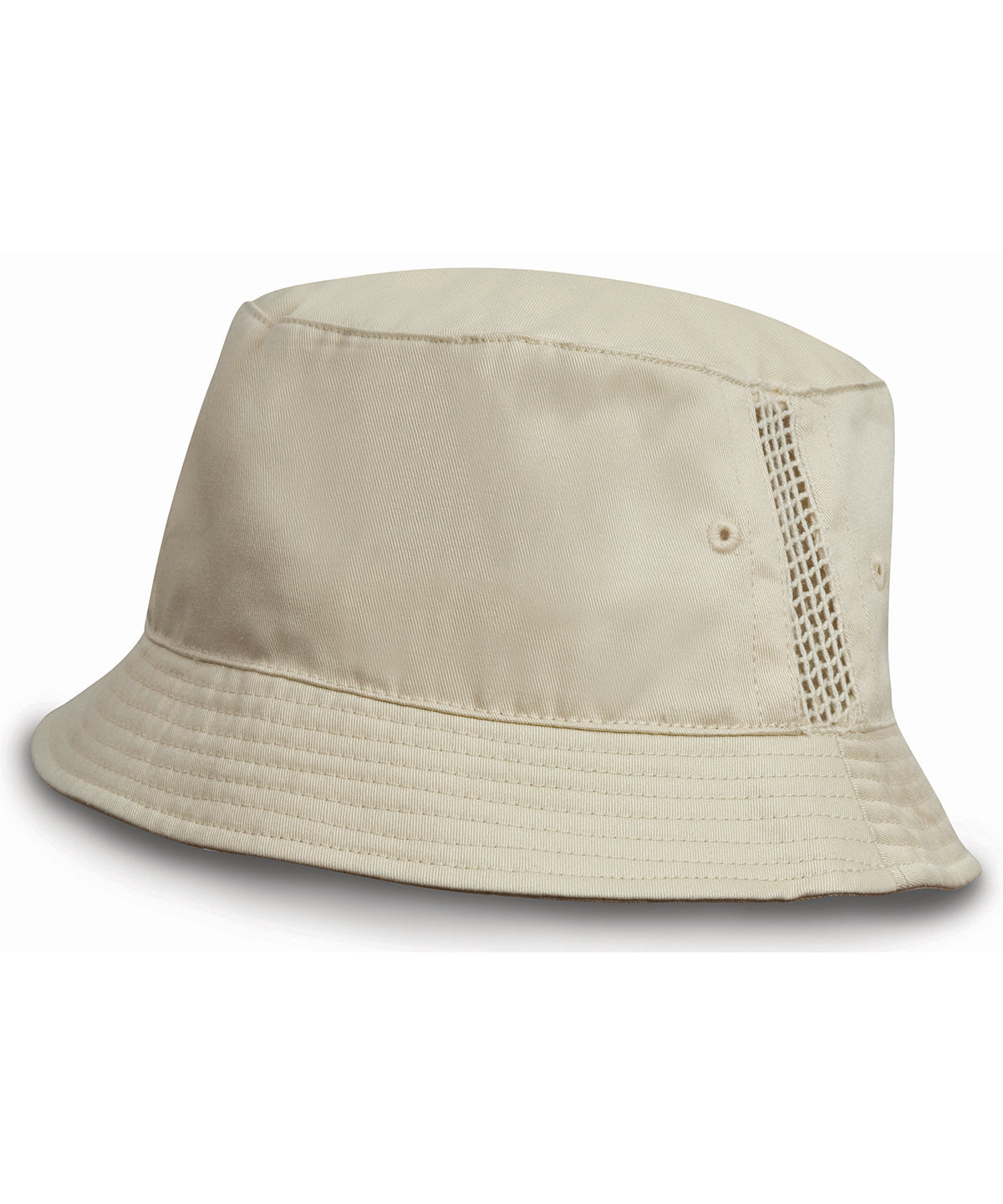 Deluxe washed cotton bucket hat with side mesh panels | RC45X
