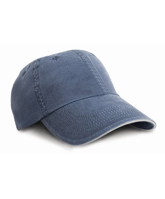 Washed fine line cotton cap with sandwich peak | RC54X