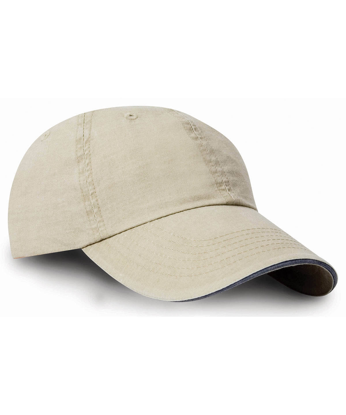 Washed fine line cotton cap with sandwich peak | RC54X