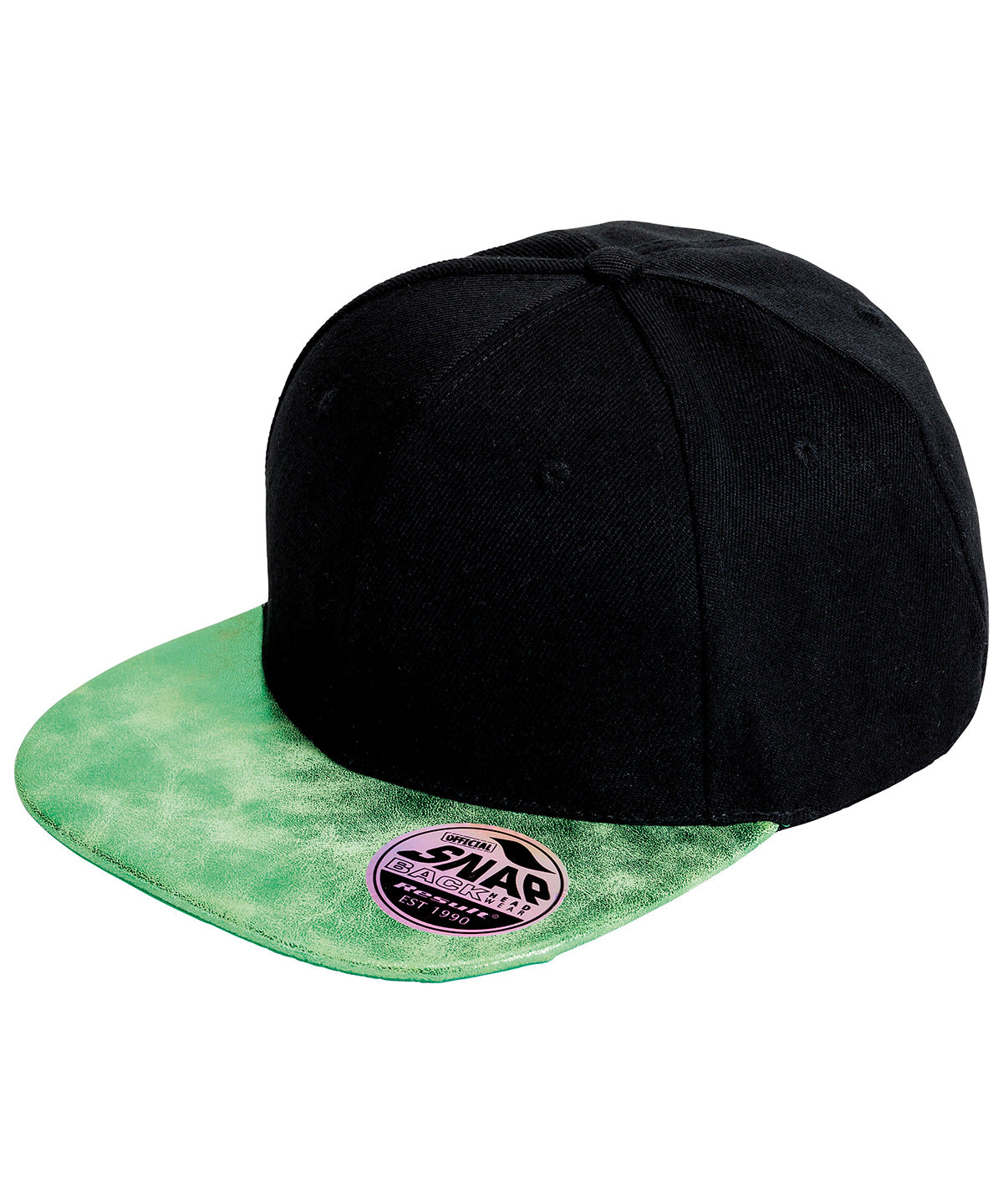 Bronx glitter flat peak snapback cap | RC87X