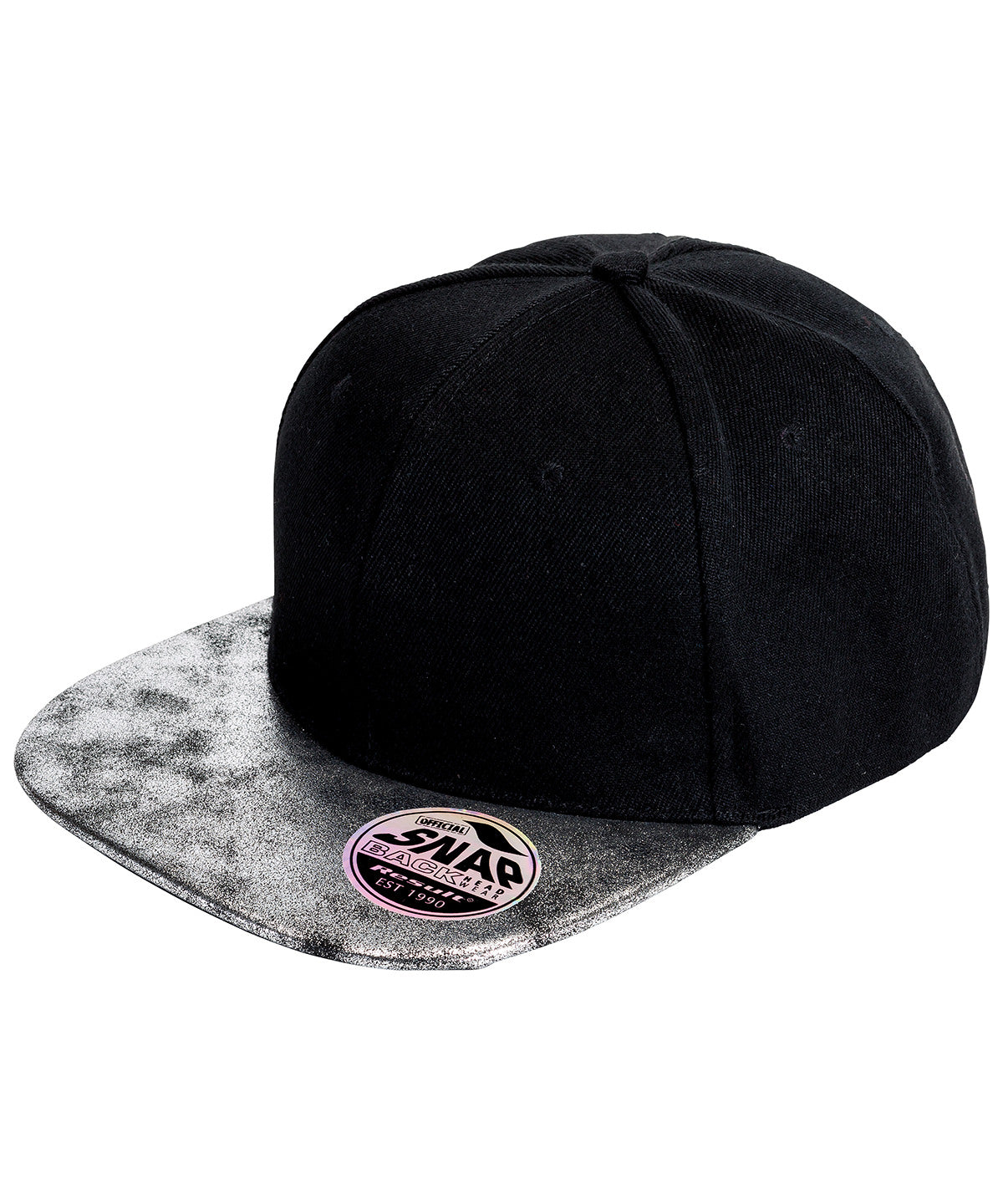 Bronx glitter flat peak snapback cap | RC87X