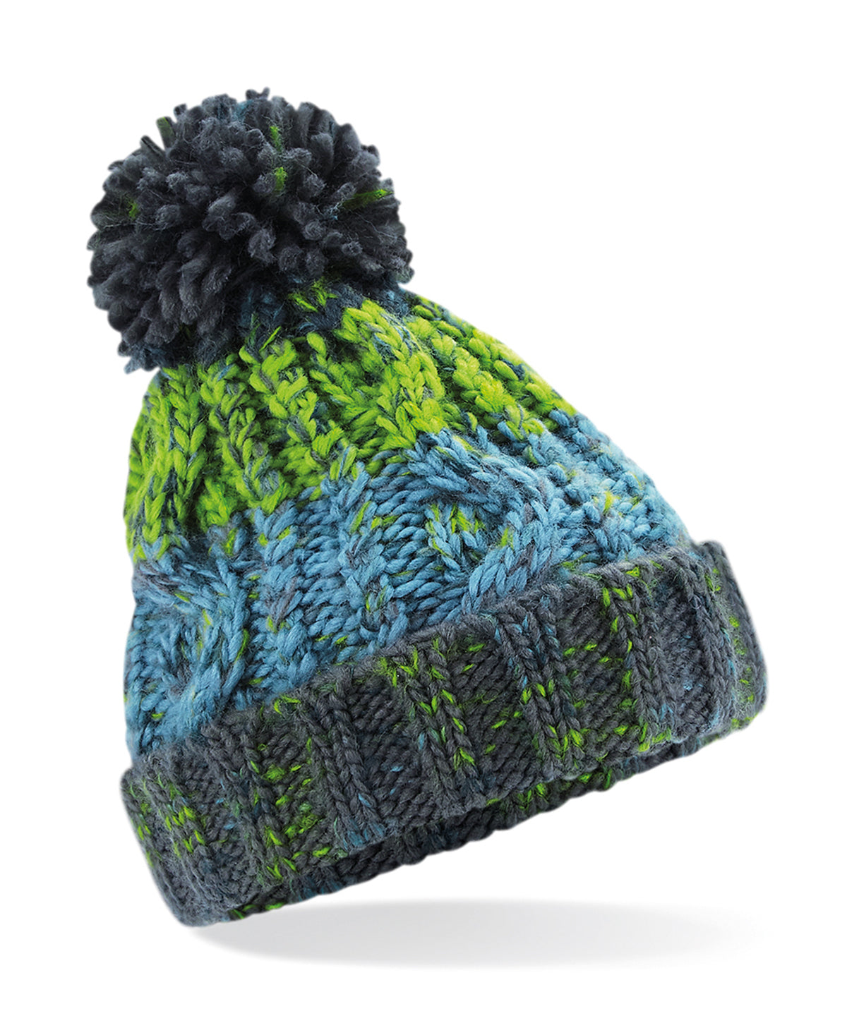 Junior corkscrew pom pom beanie | B486A