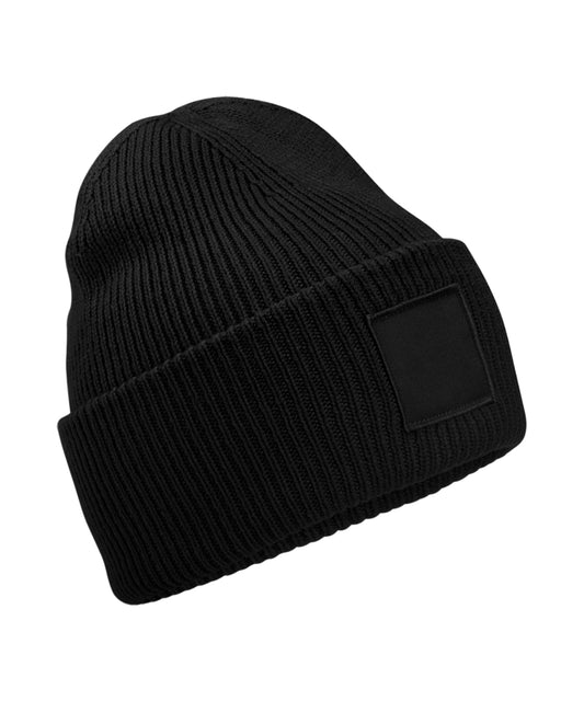 Deep-cuffed tonal patch beanie | B336R