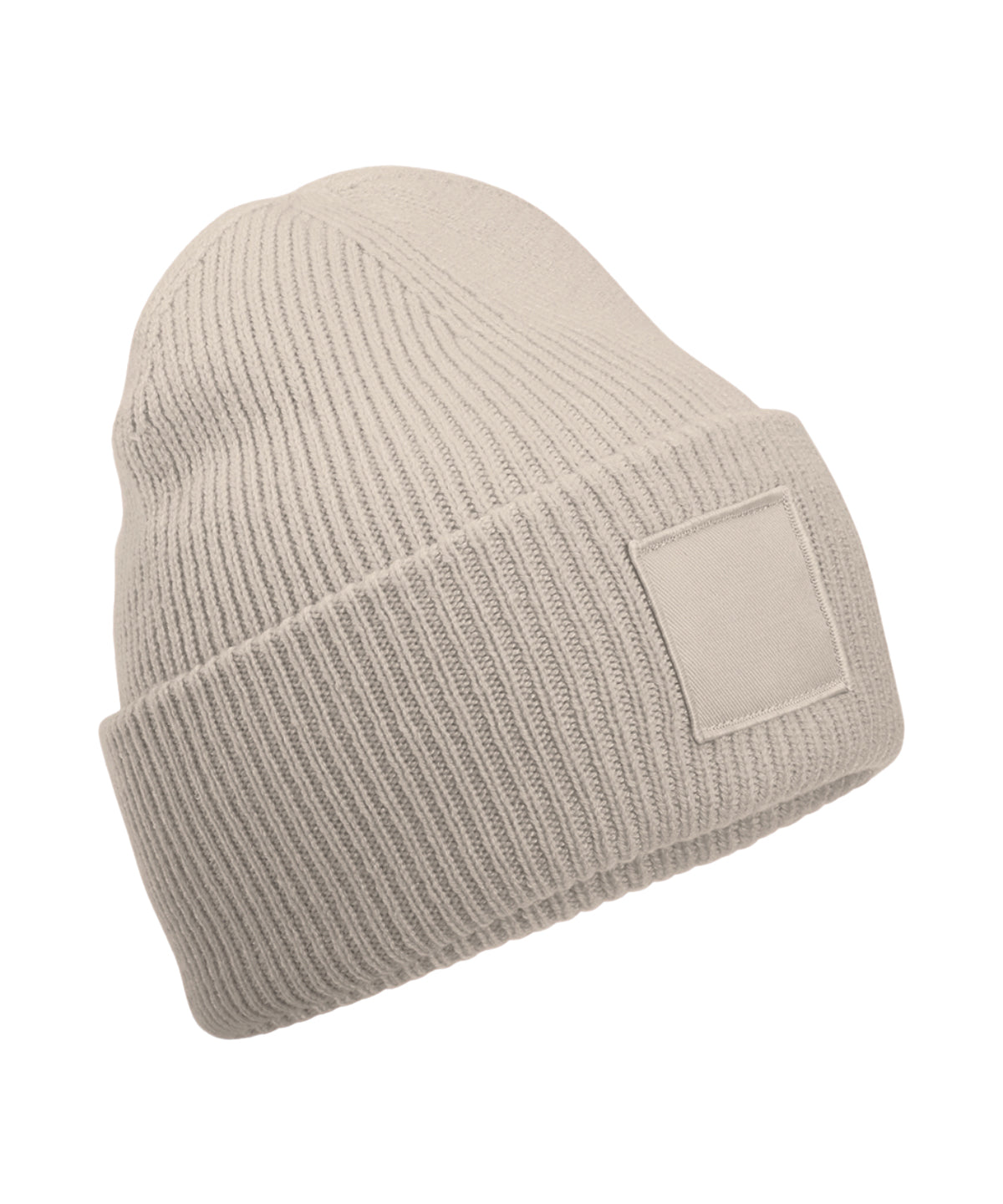 Deep-cuffed tonal patch beanie | B336R
