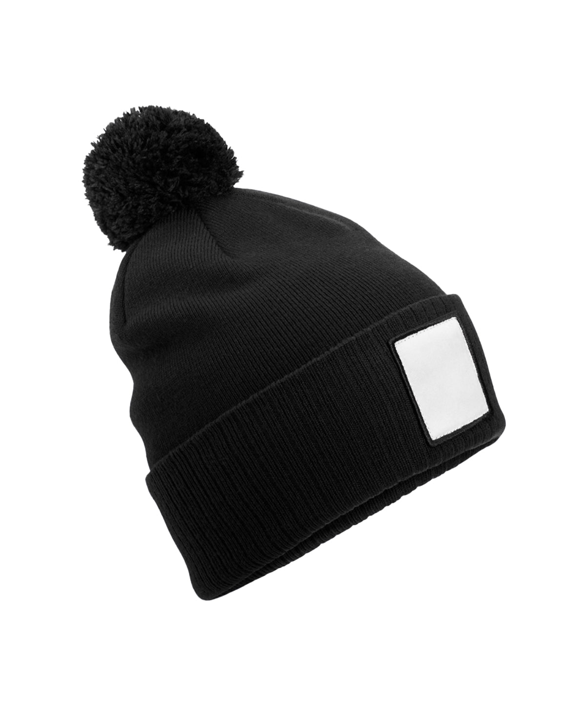 Appliqué patch pom beanie | B338R