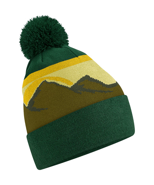 Mountain peaks pom pom beanie | B395R