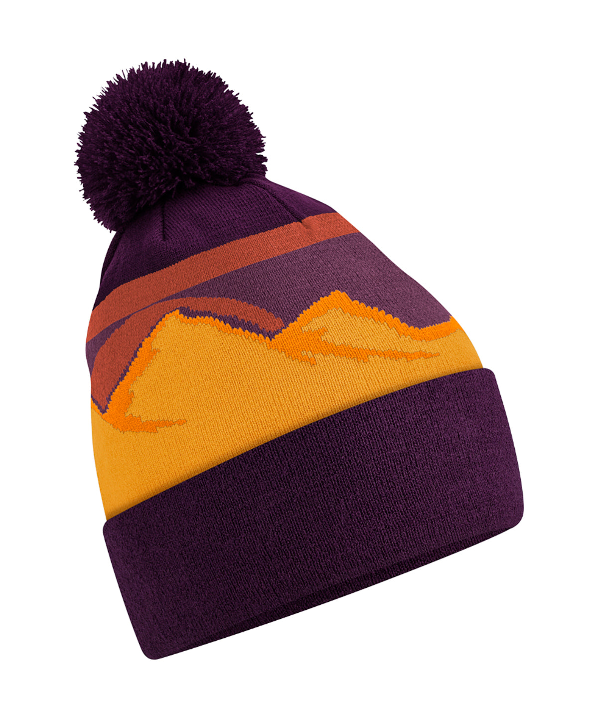 Mountain peaks pom pom beanie | B395R