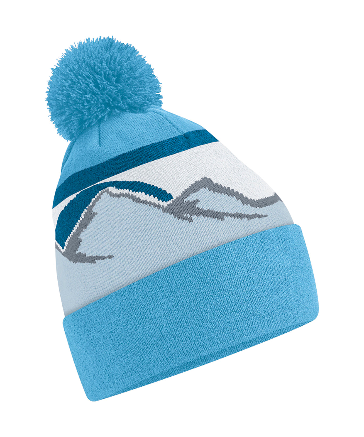 Mountain peaks pom pom beanie | B395R