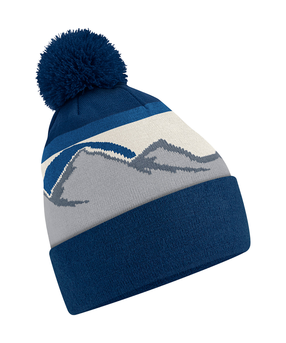 Mountain peaks pom pom beanie | B395R