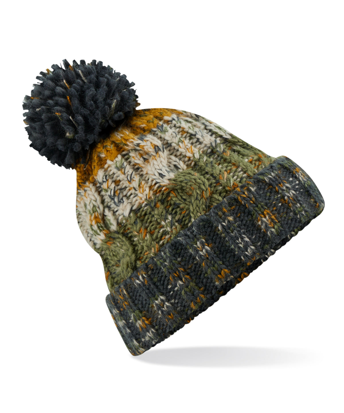 Corkscrew pom pom beanie | BC486