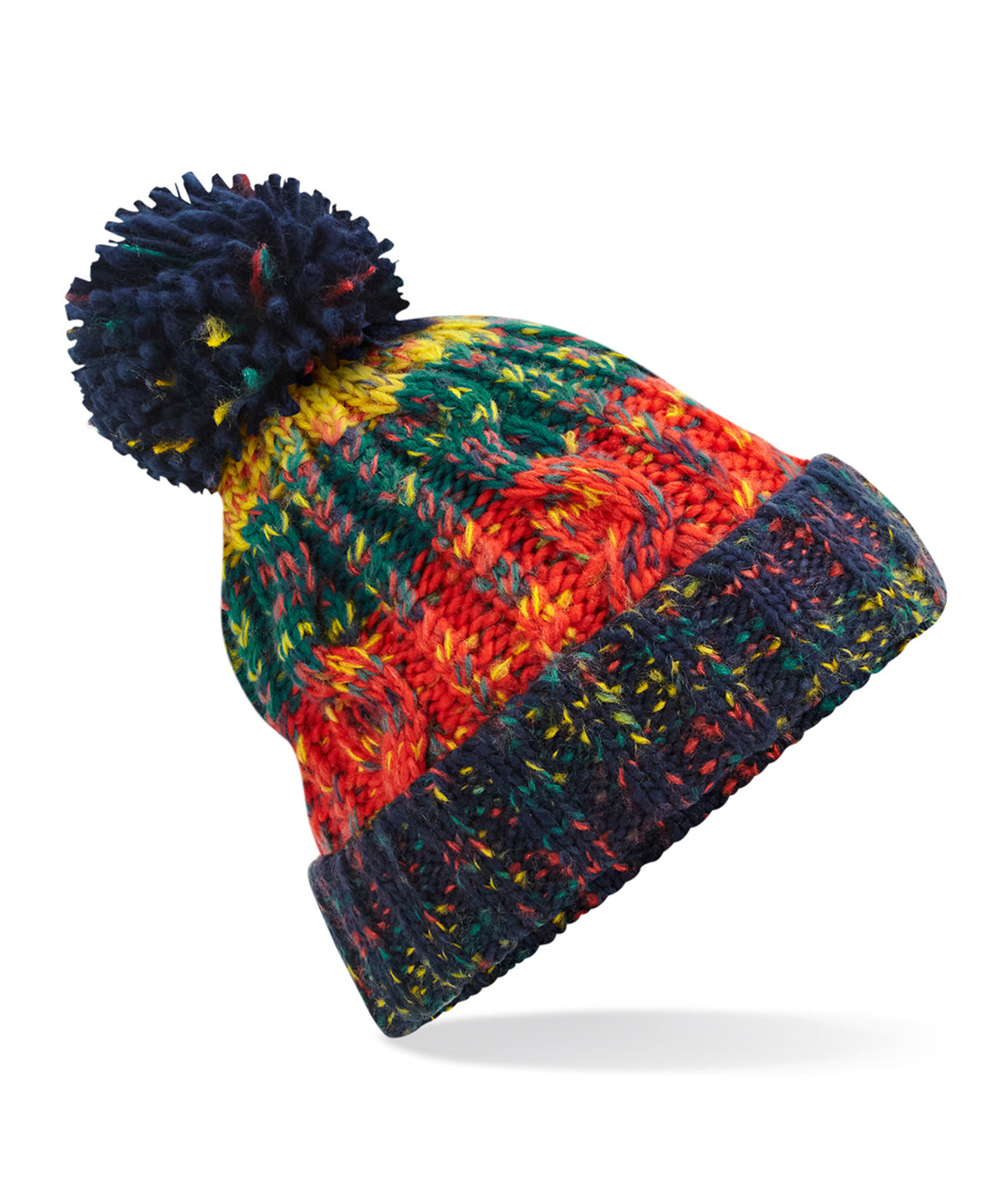 Corkscrew pom pom beanie | BC486