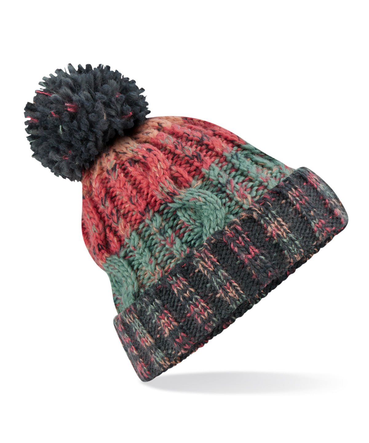 Corkscrew pom pom beanie | BC486