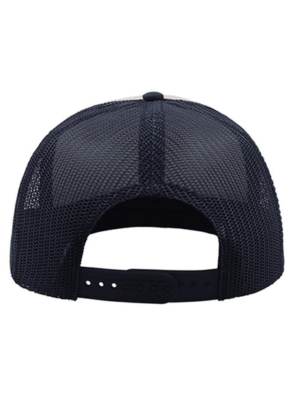 # Snap 90s Flat Visor 5 Panel Trucker Cap | ACSN90 — Navy/Navy [ABS-COLOUR:ACSN90:NVNV]