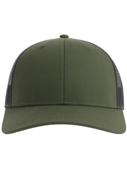 Bryce Recycled Trucker 6 Panel Cap — Olive/Black [ABS-COLOUR:ACBRYC:OLNR]