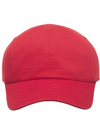 Fraser Kid Organic Cotton Unstructured 6 Panel Cap — Red [ABS-COLOUR:ACKIFR:RO]