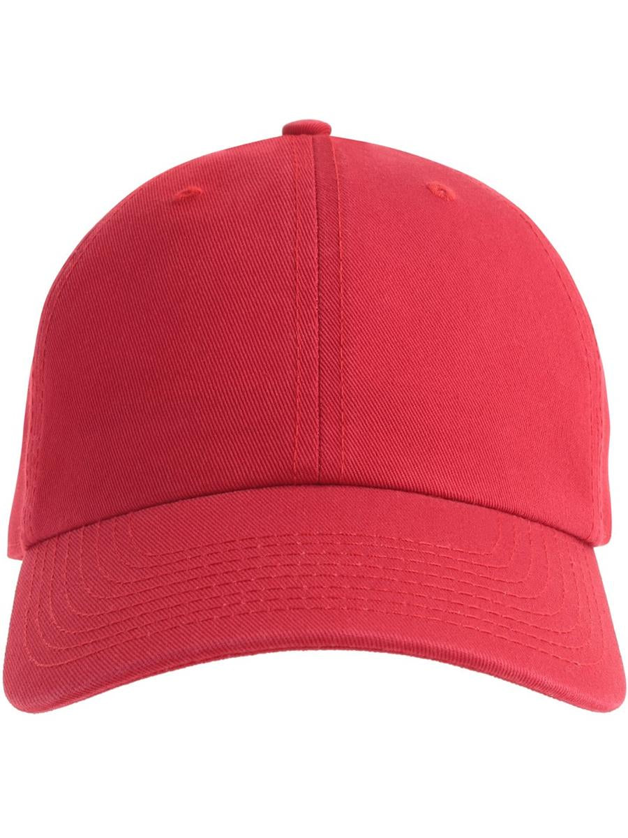 Fraser Organic Cotton Unstructured 6 Panel Cap — Red [ABS-COLOUR:ACFRAC:RO]