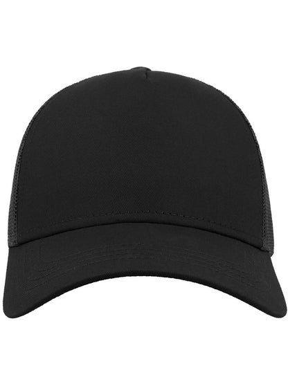 Rapper Cotton 5 Panel Trucker Cap — Black/Black [ABS-COLOUR:ACRAPC:NRNR]