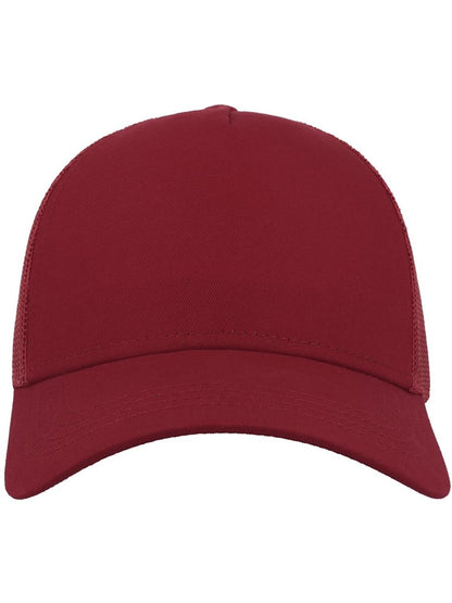 Rapper Cotton 5 Panel Trucker Cap — Burgundy/Burgundy [ABS-COLOUR:ACRAPC:BOBO]