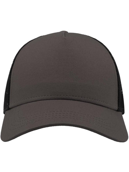 Rapper Cotton 5 Panel Trucker Cap — Dk Grey/Black [ABS-COLOUR:ACRAPC:GSNR]