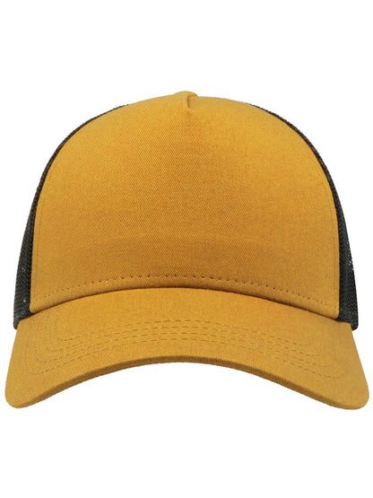 Rapper Cotton 5 Panel Trucker Cap — Mustard/Black [ABS-COLOUR:ACRAPC:MONR]