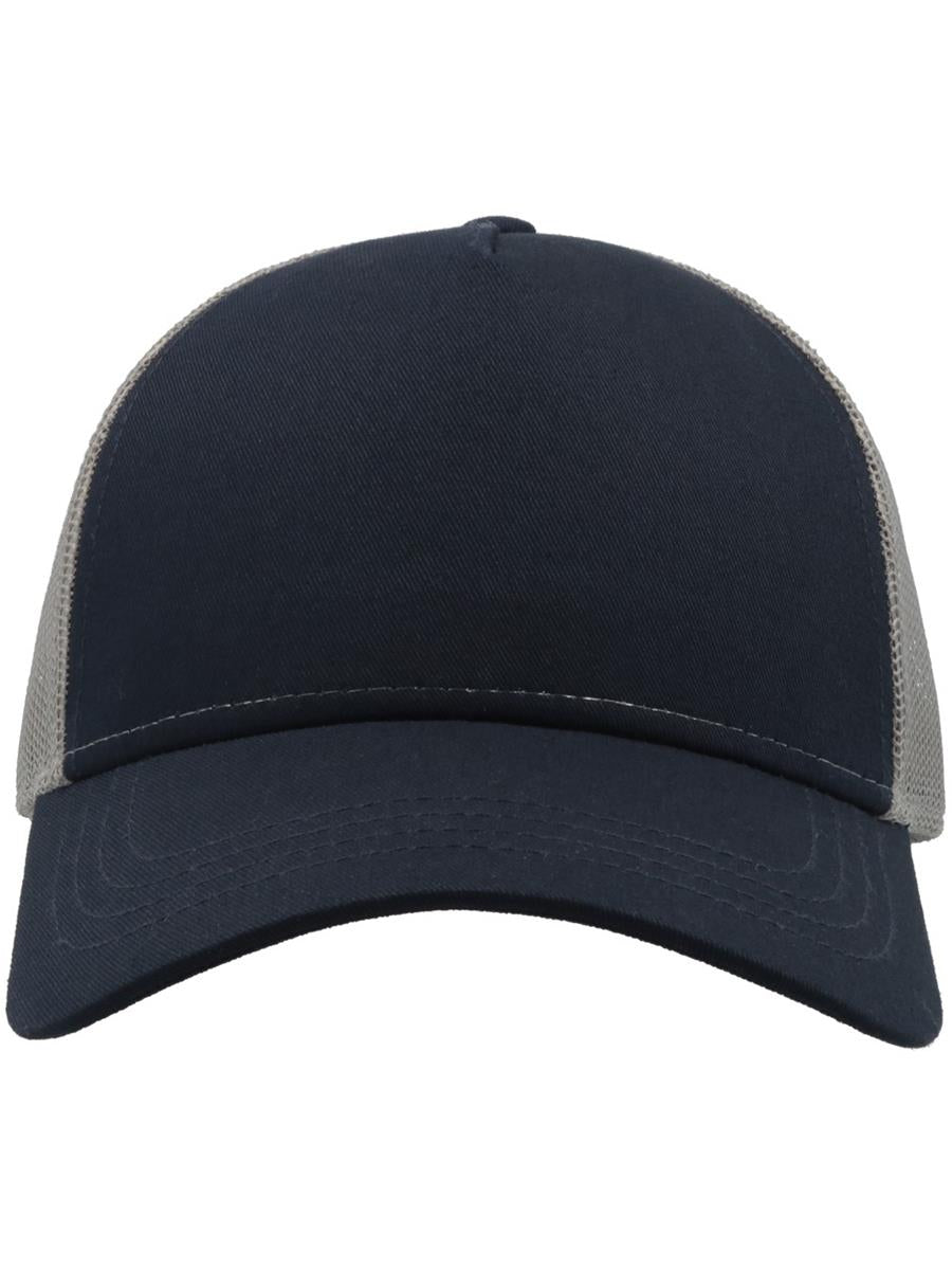 Rapper Cotton 5 Panel Trucker Cap — Navy/Grey [ABS-COLOUR:ACRAPC:NVGR]