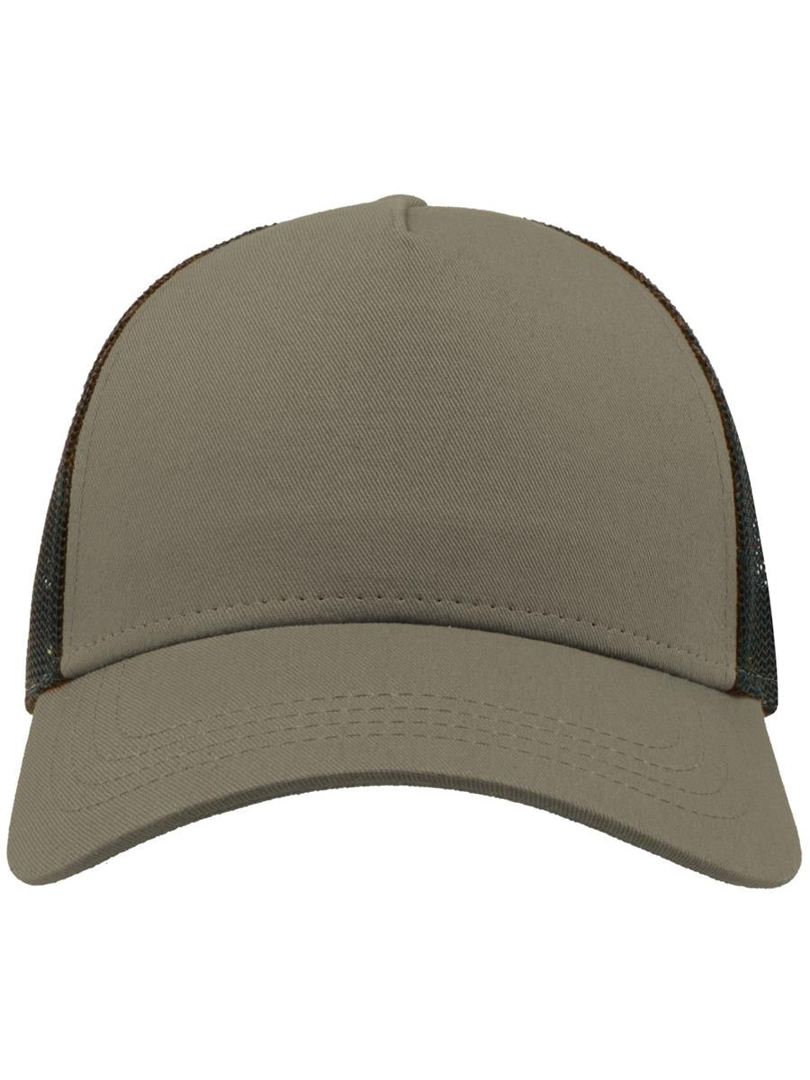 Rapper Cotton 5 Panel Trucker Cap — Olive/Black [ABS-COLOUR:ACRAPC:OLNR]