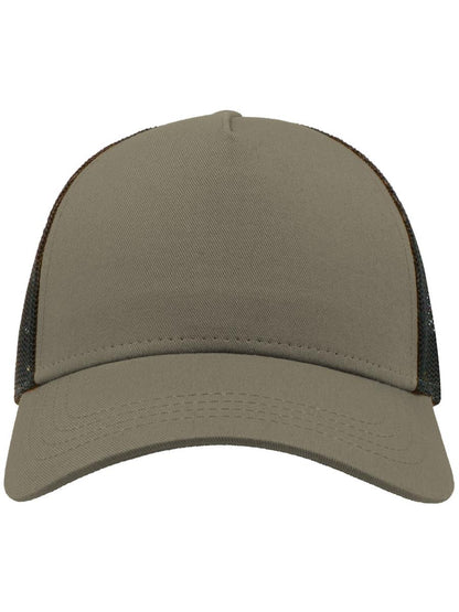 Rapper Cotton 5 Panel Trucker Cap — Olive/Black [ABS-COLOUR:ACRAPC:OLNR]