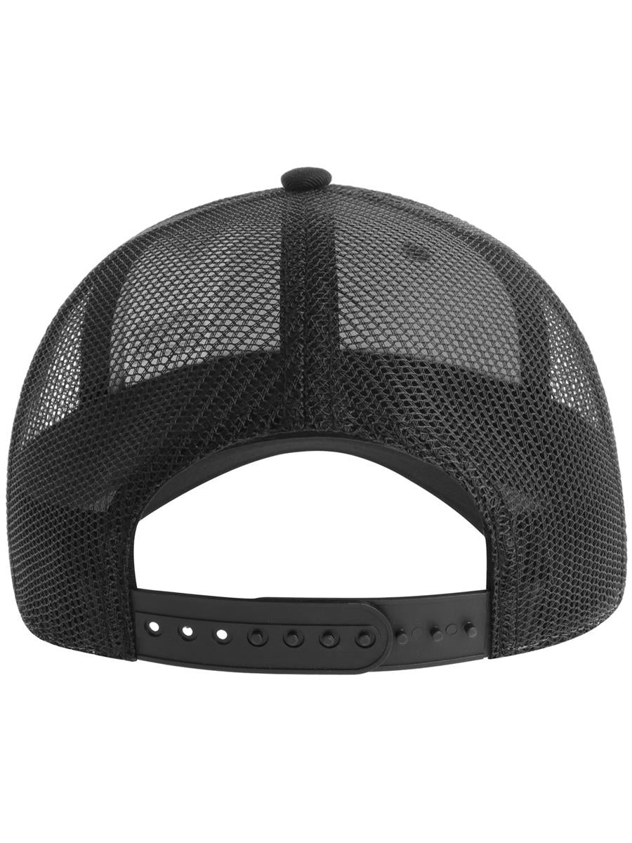 Zion Recycled Trucker 5 Panel Cap | ACZIOC — Black/Black extra [ABS-COLOUR:ACZIOC:NRNR]