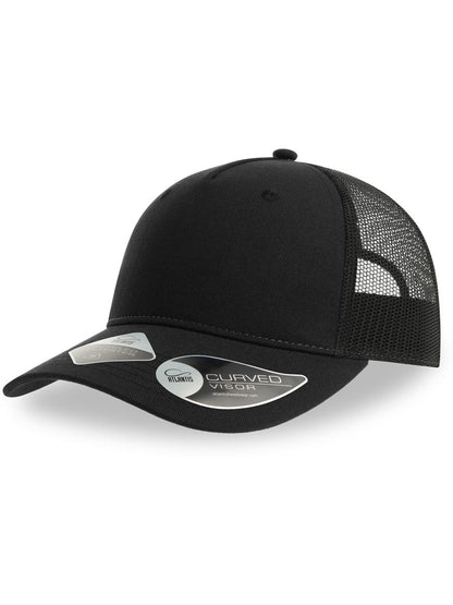 Zion Recycled Trucker 5 Panel Cap | ACZIOC — Black/Black extra [ABS-COLOUR:ACZIOC:NRNR]