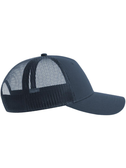 Zion Recycled Trucker 5 Panel Cap | ACZIOC — Navy/Navy extra [ABS-COLOUR:ACZIOC:NVNV]