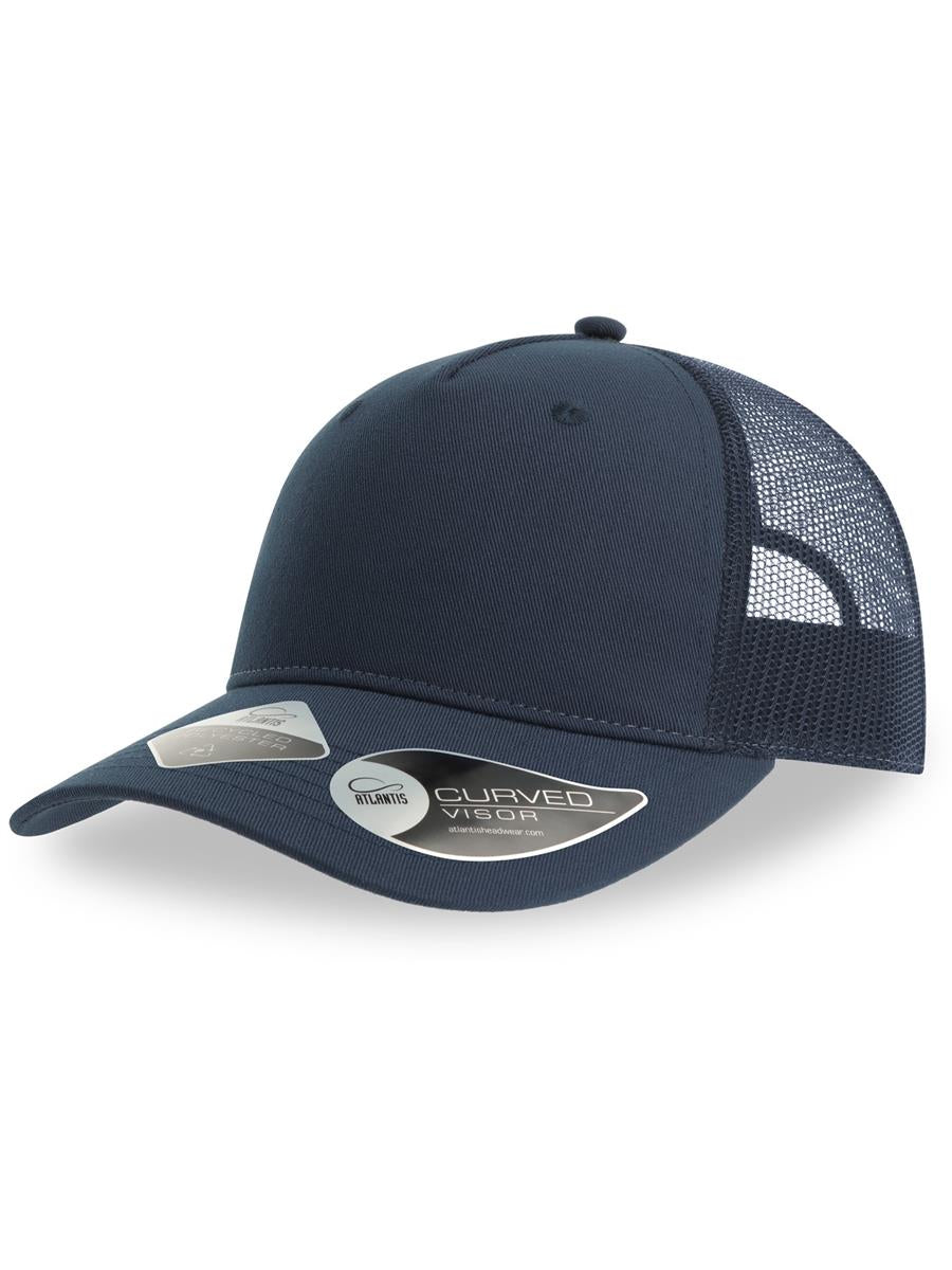 Zion Recycled Trucker 5 Panel Cap | ACZIOC — Navy/Navy extra [ABS-COLOUR:ACZIOC:NVNV]