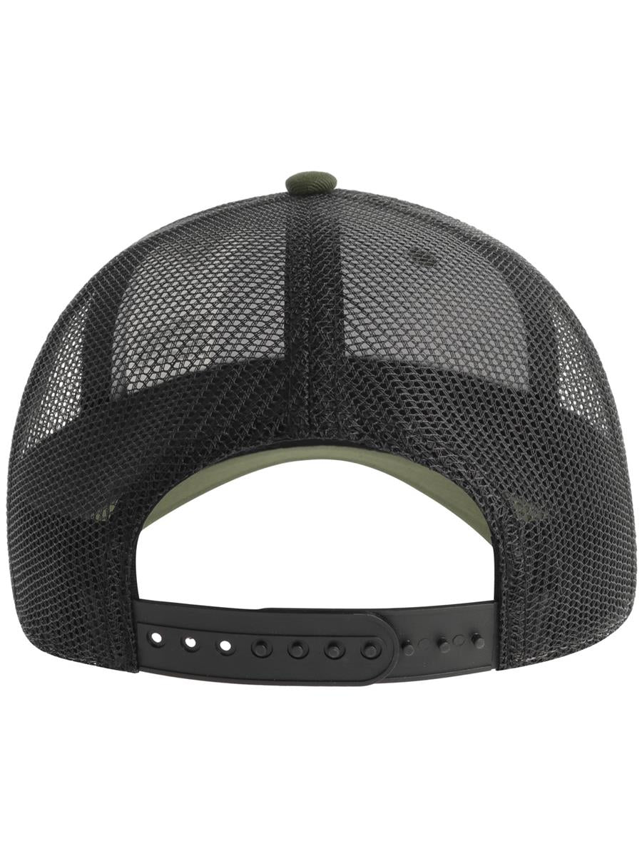 Zion Recycled Trucker 5 Panel Cap | ACZIOC — Olive/Black extra [ABS-COLOUR:ACZIOC:OLNR]