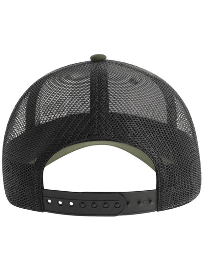 Zion Recycled Trucker 5 Panel Cap | ACZIOC — Olive/Black extra [ABS-COLOUR:ACZIOC:OLNR]