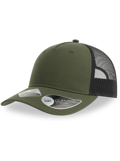 Zion Recycled Trucker 5 Panel Cap | ACZIOC — Olive/Black extra [ABS-COLOUR:ACZIOC:OLNR]