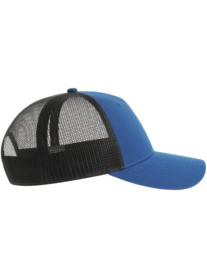 Zion Recycled Trucker 5 Panel Cap | ACZIOC — Royal/Black extra [ABS-COLOUR:ACZIOC:RYNR]