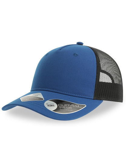 Zion Recycled Trucker 5 Panel Cap | ACZIOC — Royal/Black extra [ABS-COLOUR:ACZIOC:RYNR]