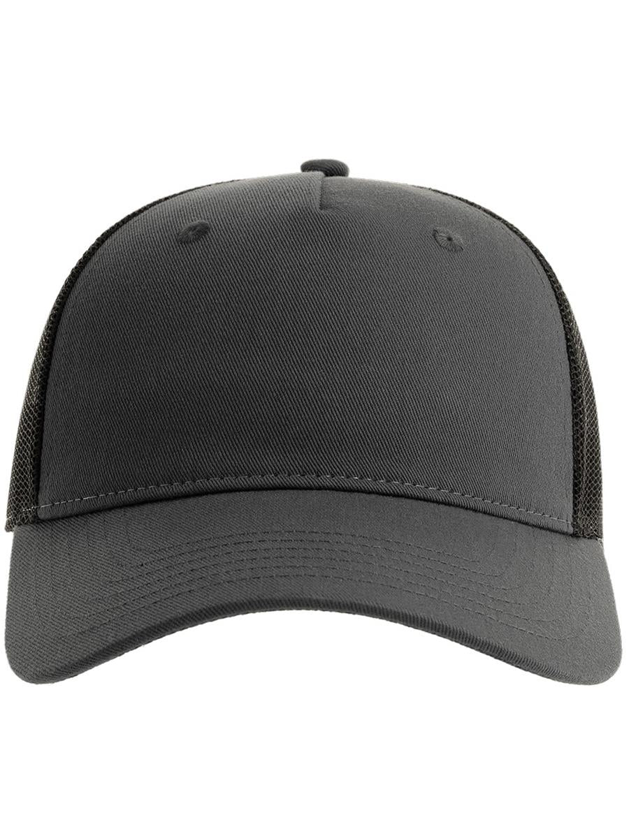 Zion Recycled Trucker 5 Panel Cap | ACZIOC — Dk Grey/Black extra [ABS-COLOUR:ACZIOC:GSNR]
