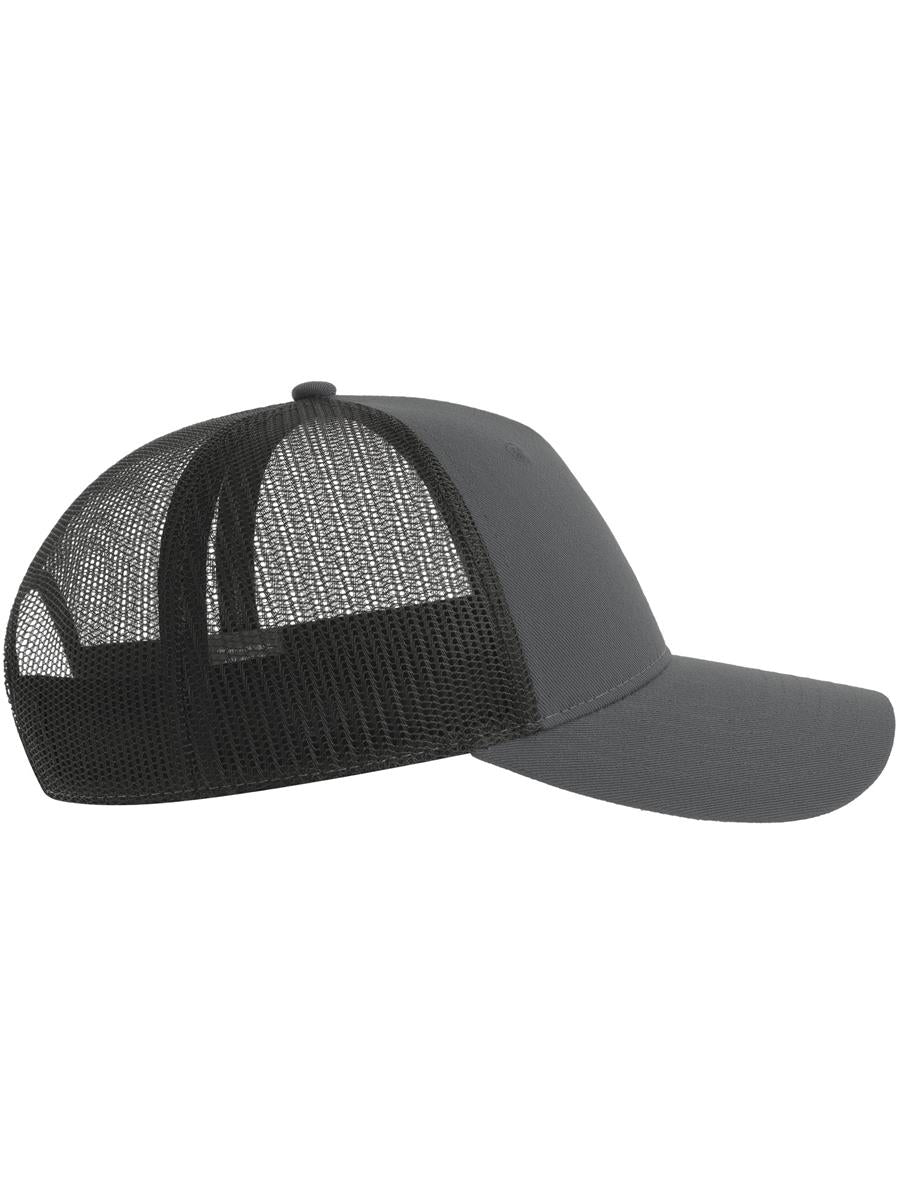 Zion Recycled Trucker 5 Panel Cap | ACZIOC — Dk Grey/Black extra [ABS-COLOUR:ACZIOC:GSNR]