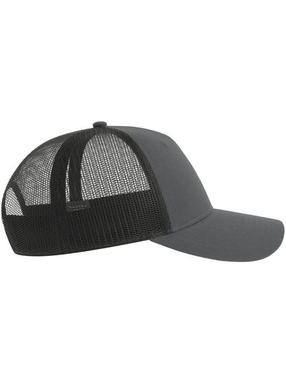 Zion Recycled Trucker 5 Panel Cap | ACZIOC — Dk Grey/Black extra [ABS-COLOUR:ACZIOC:GSNR]