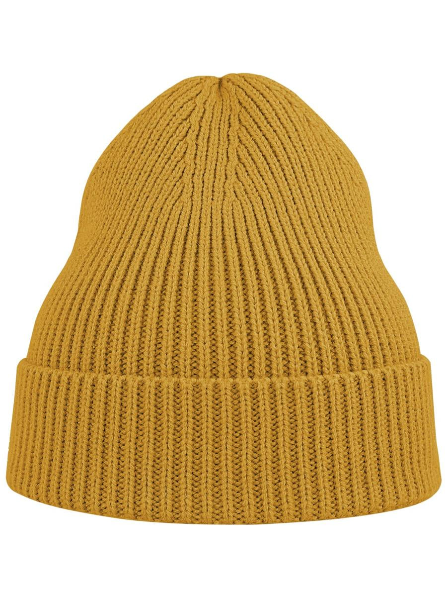 Andy Recycled Polyester Acrylic Beanie — Mustard [ABS-COLOUR:ACANDB:MO]