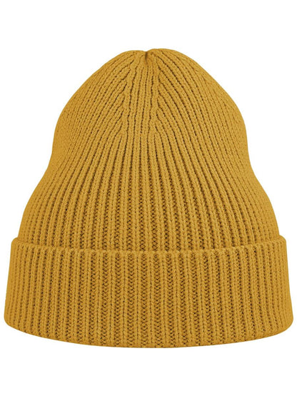 Andy Recycled Polyester Acrylic Beanie — Mustard [ABS-COLOUR:ACANDB:MO]