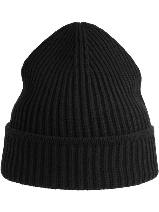 Maple Polylana Heavy Guage Beanie | ACMAPB — Black front [ABS-COLOUR:ACMAPB:NR]