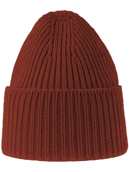 Oak Polylana Chunky Cuffed Beanie — Rust [ABS-COLOUR:ACOAKB:RU]