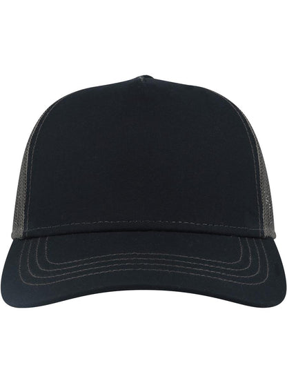 Rapper Canvas S Recycled 5 Panel Trucker — Navy/Dark Grey [ABS-COLOUR:ACRACS:NGRS]