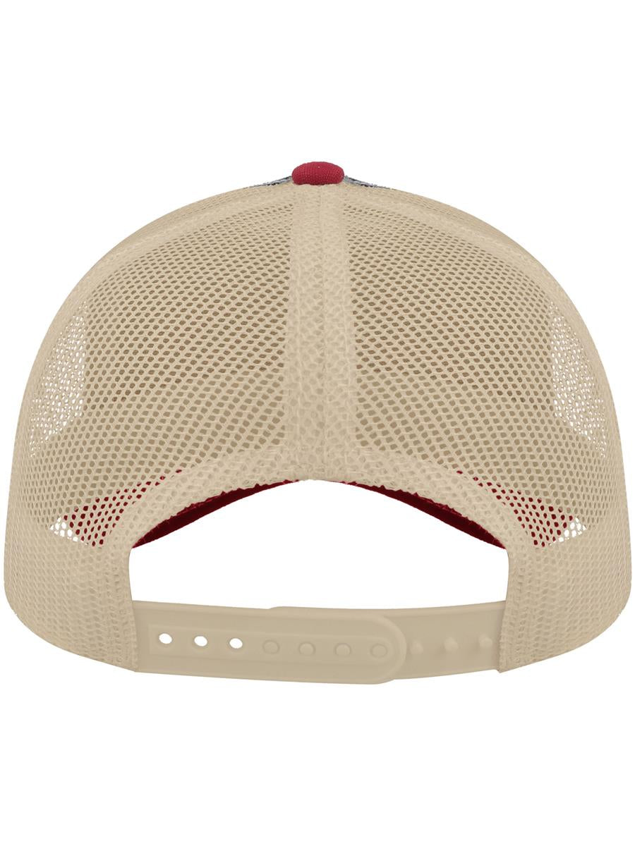 Rapper Canvas S Recycled 5 Panel Trucker | ACRACS — Navy/Burgundy/Khaki extra [ABS-COLOUR:ACRACS:NVBK]
